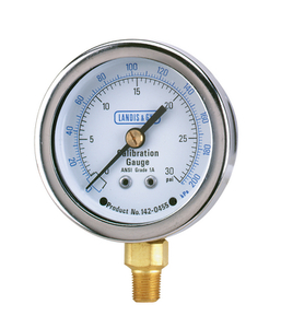 PRESSURE GAUGE, PNEUMATIC, 1/8-IN MALE-BACK CONNECTION, DUAL 0-200 KPA SCALE