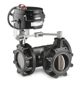 HIGH TEMP INDUSTRIAL BUTTERFLY VALVE ASSEMBLY, 3-WAY